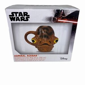 Star Wars Admiral Ackbar Mug Cup Ceramic 3D Sculpted Vandor Large 20oz New